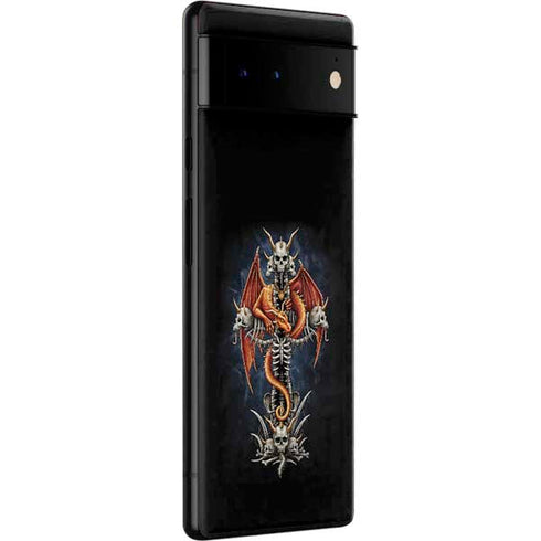 Gothic Dragon & Skull Cross by Sarah Richter Google Pixel 6 Pro Skin